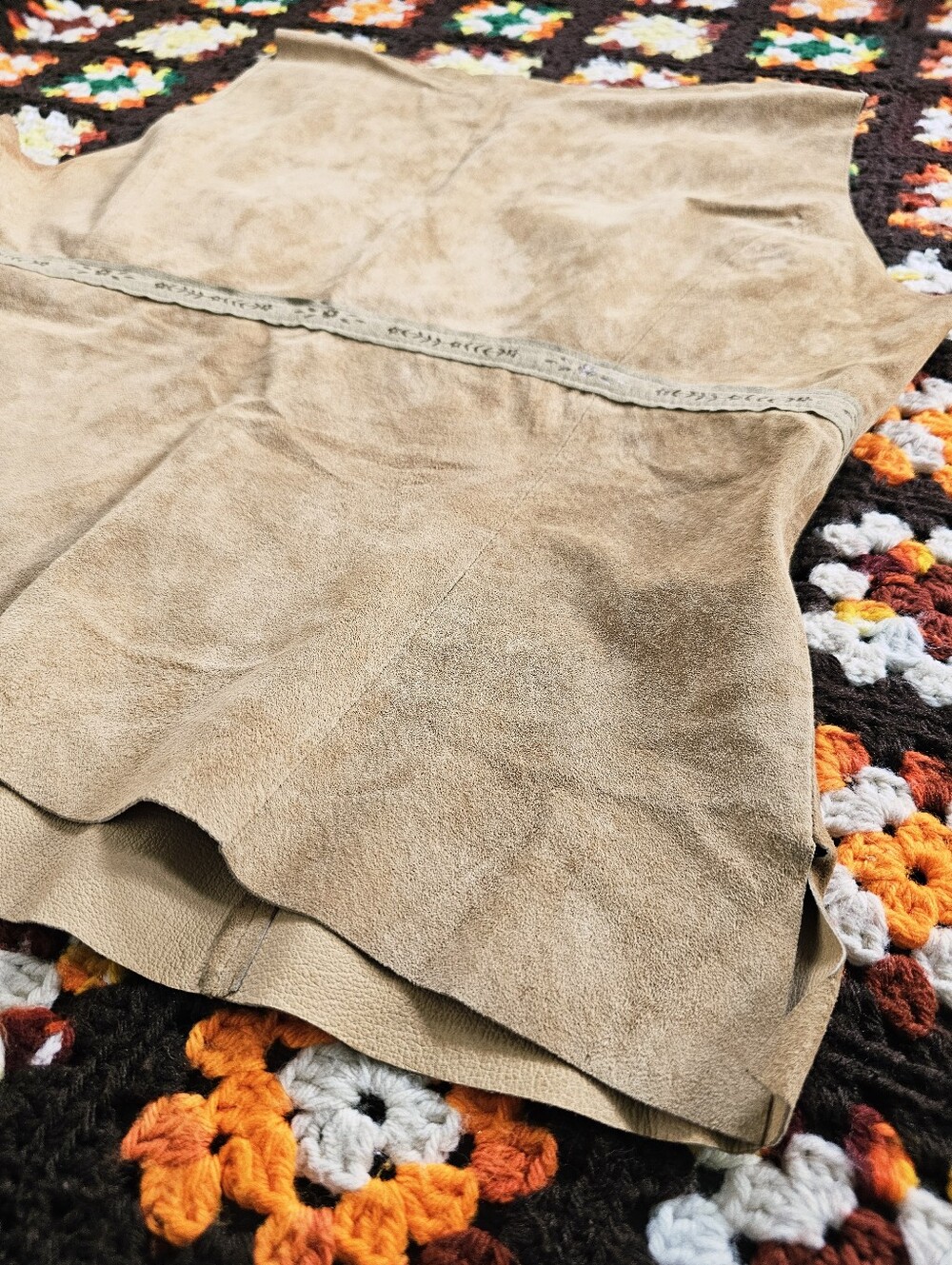 Y2K Genuine Suede Leather 70s Inspired Danier Top Size 14 Boho Western - Picture 12 of 15